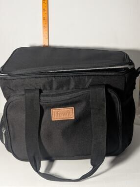 Lifewit Insulated Lunch Bag Black Soft Cooler Tote Leakproof Large Lunch Box